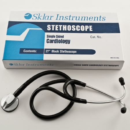 Sklar Sklar Cardiology Stethoscope Black 2-Tube 28 Inch Tube Single Head Chestpiece - 328872