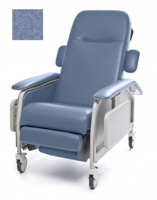 Graham-Field Lumex Clinical Care 3-Position Recliner Ice Blue Renaissance Fabric Four Tente Swivel Caster, Three Locking Caster Four Tente Swivel Caster, Three Locking Caster - FR577RG9207
