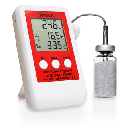 Streck Laboratories Temp-Chex Digital II Digital Laboratory Thermometer Celsius -50° to 200°C Bottle Probe Desk / Wall / Door Mount Battery Operated - 240501