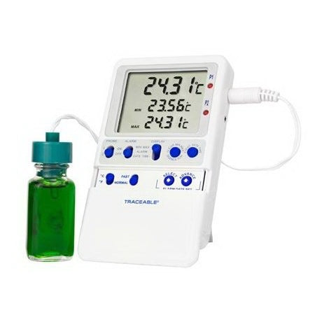 Control 3 Holdings LLC Traceable Refrigerator / Freezer Thermometer Fahrenheit / Celsius -58° to 158°F Bottle Probe Multiple Mounting Options Battery Operated - 4238