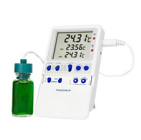 Traceable - Digital Refrigerator / Freezer Thermometer with Alarm Fahrenheit / Celsius -58° to +158°F (-50° to +70°C) Bottle Probe Multiple Mounting Options Battery Operated - 98767-30