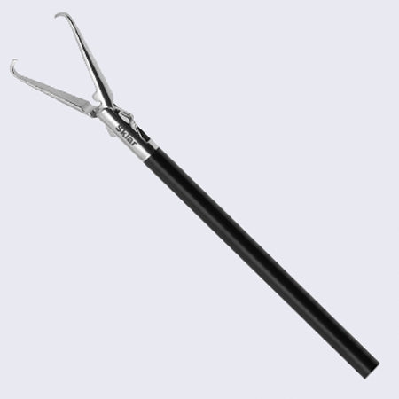 Sklar Sklartech 5000 Tenaculum Forceps 33 cm Premium OR Grade Stainless Steel / Polyethylene NonSterile Ratchet Lock Finger Ring Handle Straight 1 X 1 Prongs - 31-9113YC