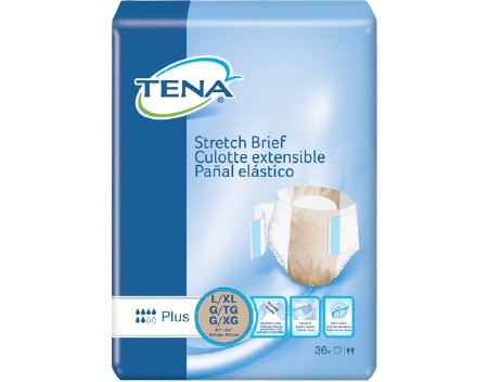 Essity HMS North America Inc TENA Stretch Plus Adult Incontinent Brief Tab Closure Large / X-Large Disposable Moderate Absorbency - 67603