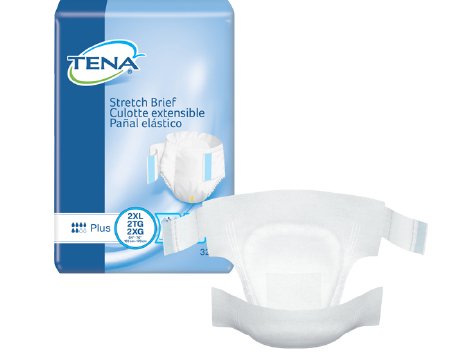 Essity HMS North America Inc TENA Stretch Plus Adult Incontinent Brief Tab Closure 2X-Large Disposable Moderate Absorbency - 61090