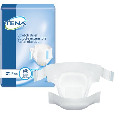 TENA Stretch Plus - Unisex Adult Incontinence Brief 2X-Large Disposable Moderate Absorbency - 61090