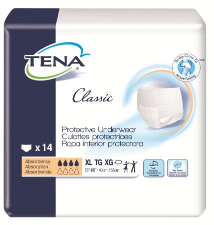 Essity HMS North America Inc TENA Classic Adult Absorbent Underwear Pull On X-Large Disposable Moderate Absorbency - 72516