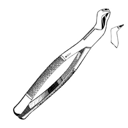 Sklar - Extracting Forceps OR Grade Stainless Steel NonSterile NonLocking Plier Handle Angled Left #88L Sharp Smooth Tips - 49-4220