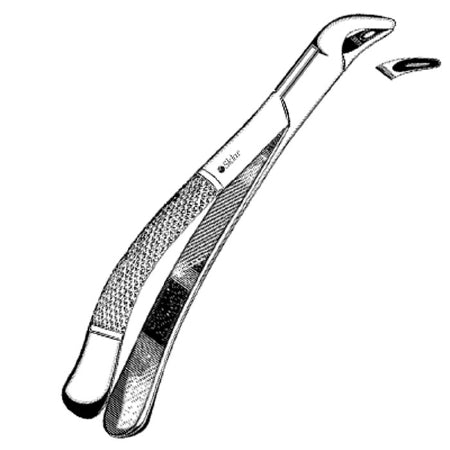 Sklar Sklar Extracting Forceps Premium OR Grade Stainless Steel NonSterile NonLocking Plier Handle Curved #151 Serrated Tips - 49-4280