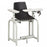 Clinton Industries Lab Series Extra-Tall Blood Drawing Chair Single Adjustable Flip Armrest Black - 66011-P-3BK