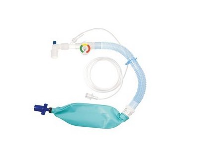 Mercury Medical - Anesthesia Breathing Circuit Corrugated Tube 12 Inch Tube Single Limb Pediatric 1 Liter Bag Single Patient Use - 1080356