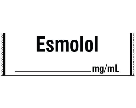 Shamrock - Drug Label Anesthesia Label Esmolol___mg/mL White 1/2 X 1 Inch - SA-3230