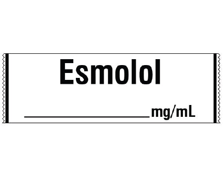 Shamrock Scientific Shamrock Pre-Printed Label Anesthesia Label ESMOLOL / _____ mg / mL White 1/2 X 500 Inch - SA-3230