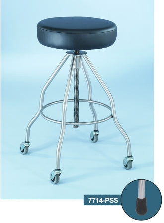 Blickman Passaic Exam Stool Backless 2 Inch Casters Black - 7714-PSSC