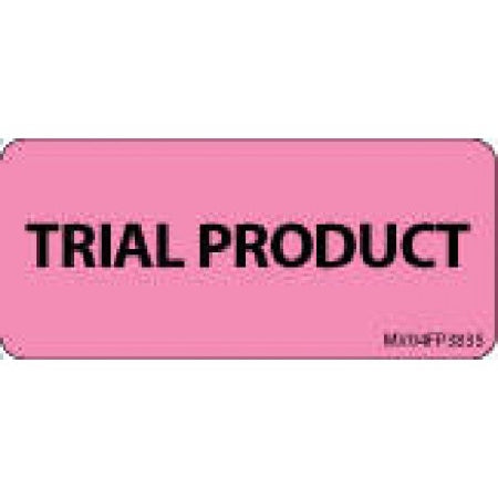 MedVision - Pre-Printed Label Advisory Label Pink Paper TRIAL PRODUCT Black Quality Control Label 1 X 2-1/4 Inch - MV04FP3835