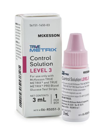 McKesson McKesson TRUE METRIX Glucose Control Solution Blood Glucose Testing 3 mL Level 3 - 06-R5051-3