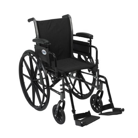 Drive Medical Cruiser III Lightweight Wheelchair Dual Axle Desk Length Arm Flip Back, Padded, Removable Arm Style Mag Wheel Black 18 Inch Seat Width 300 lbs. Weight Capacity - K318ADDA-ELR
