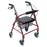 DMI - 4 Wheel Rollator Burgundy Adjustable Height / Lightweight / Folding Aluminum Frame - 501-1012-0700