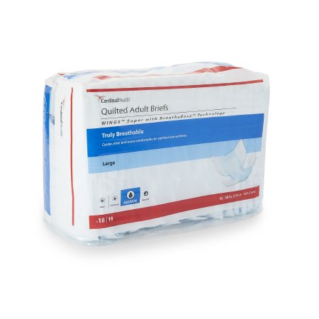 Wings Super - Unisex Adult Incontinence Brief Large Disposable Heavy Absorbency - 87084A