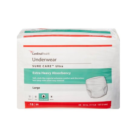 Sure Care Ultra - Unisex Adult Absorbent Underwear Pull On with Tear Away Seams Large Disposable Heavy Absorbency - 1445