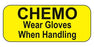 Health Care Logistics Indeed Pre-Printed Label Warning Label Chemo Wear Gloves When Handling Yellow 5/8 X 1-1/2 Inch - 18304