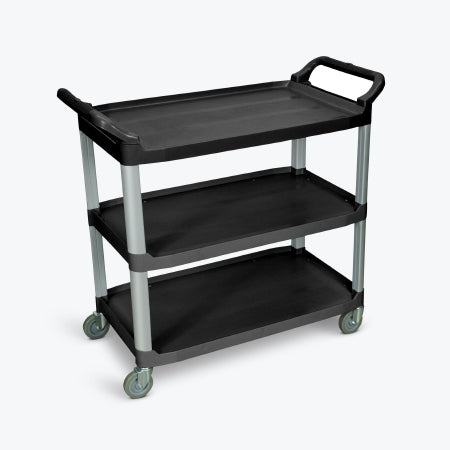 Luxor Serving Cart 19.75 X 37.25 X 40.5 Inch 3 Shelves Black - SC13-B