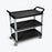 Luxor Serving Cart 19.75 X 37.25 X 40.5 Inch 3 Shelves Black - SC13-B