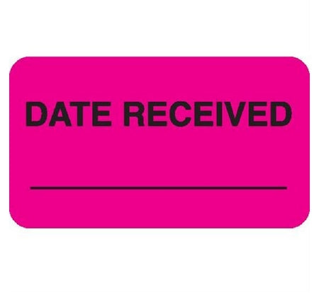 Market Lab Inc Pre-Printed / Write On Label Communication Fill In DATE RECEIVED ____________ Fluorescent Pink 1 X 3-3/4 Inch - 8035