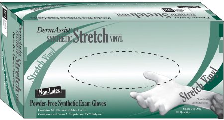 Innovative Healthcare Corporation DermAssist Exam Glove X-Small NonSterile Stretch Vinyl Standard Cuff Length Smooth Ivory Not Chemo Approved - 162050