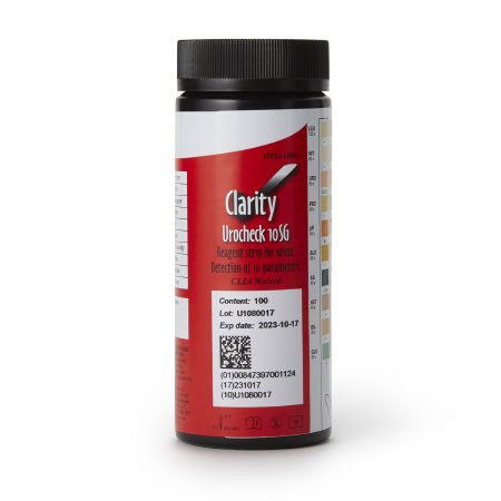 Clarity - Urinalysis Test Bilirubin, Blood, Glucose, Ketones, Leukocytes, Nitrite, pH, Protein, Specific Gravity, Urobilinogen 100 per Bottle - DTG-10SG