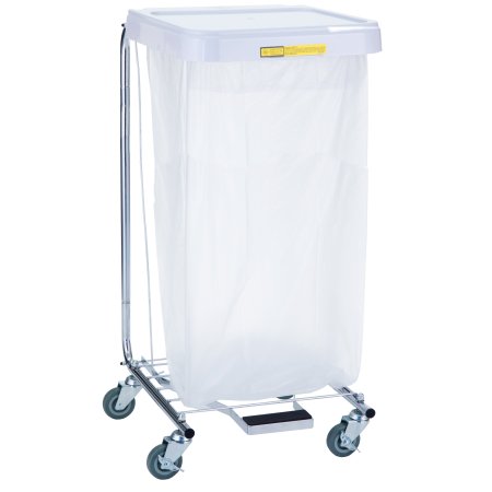 R & B Wire Products - Hamper Stand Medium Duty Square Opening Foot Pedal Self-Closing Lid - 692