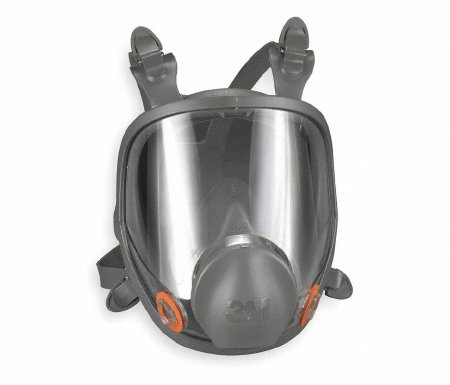 3M 6000 - Reusable Respirator Industrial N95 Full Face 4 Point Adjustable Head Strap Medium Gray - 4JG18