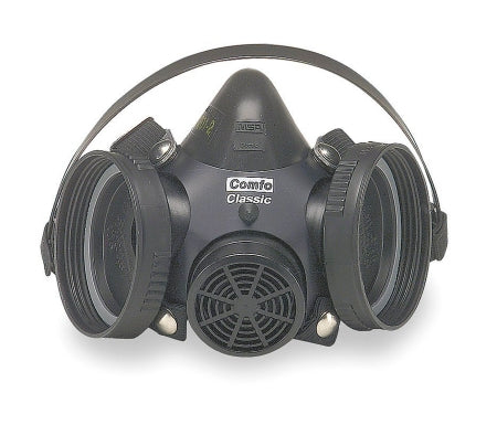 Grainger MSA ComfoClassic Particulate Respirator Mask Half Face Adjustable Head Strap Small Black - 4LR43