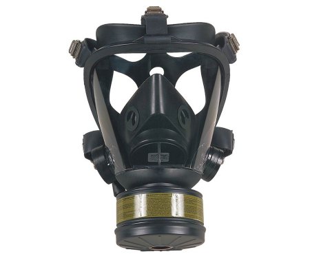 Grainger Survivair Opti-Fit Gas Mask Full Face 5 Point Head Strap Large Black - 16N396