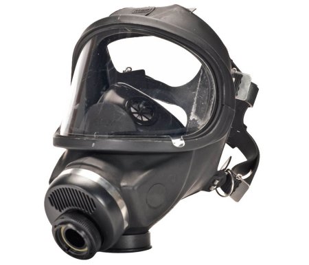 Ultravue Series - Gas Mask NIOSH Full Face 5 Point Adjustable Head Strap Medium Black - 3FZK9
