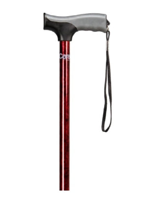 Apex-Carex Healthcare Soft Grip T-Handle Cane 31 to 40 Inch Height Designer Red - FGA50400 0000
