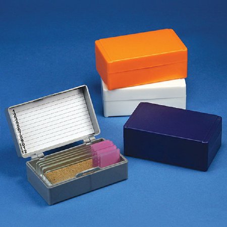 Globe Scientific - Slide Storage Box Gray ABS Plastic / Cork 12 Slide Capacity - 513072A