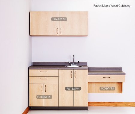 6000 Series - Modular Writing Desk 20 Gauge Steel Fusion Maple 8.1 X 19 X 30 Inch 1 Drawer - 6052WFM