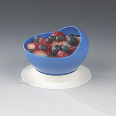 Maddak Maddak Scoop Bowl with Suction Cup Base Blue Reusable Plastic 4-1/2 Inch Diameter - 745340000