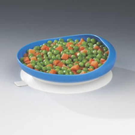 Maddak Maddak Scoop Plate with Suction Cup Base Blue Reusable Plastic 6-1/4 Inch Diameter - 745350012