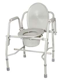 Alimed AliMed Commode Chair Alimed Fixed Arm Steel Frame Back Bar 19 to 23 Inch Height - 75564