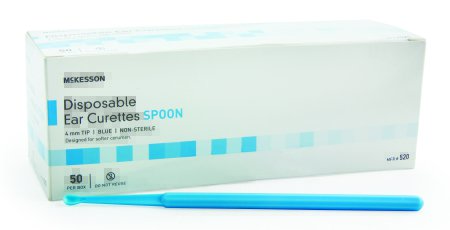 McKesson McKesson Ear Curette Single-ended Handle with Grooves 4 mm Tip Curved Tip - 520