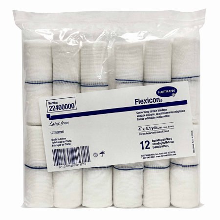 Flexicon - Conforming Bandage Polyester 1-Ply 4 Inch X 4-1/10 Yard Roll Shape NonSterile - 22400000