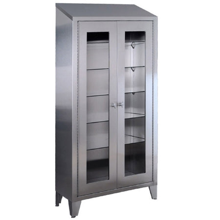 UMF Medical Storage and Supply Cabinet 20 Gauge Steel 5 Shelf T-handle Door Locks - SS7834