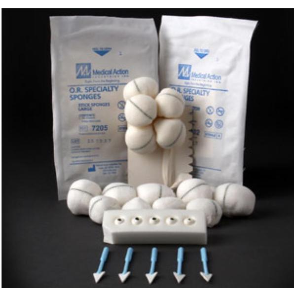 Medical Action Industries Sponge Toil Cotton 1" Medium X-Ray Detectable Sterile 5X100/Ca - 7201