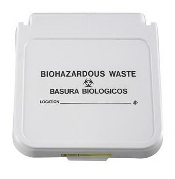 R & B Wire Products - Pre-Printed Label Warning Label Gray Biohazardous Waste Black 4 X 12 Inch - 602BW