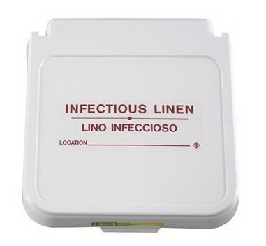 R & B Wire Products - Pre-Printed Label Warning Label Gray Infectious Linen Red 4 X 12 Inch - 602IL