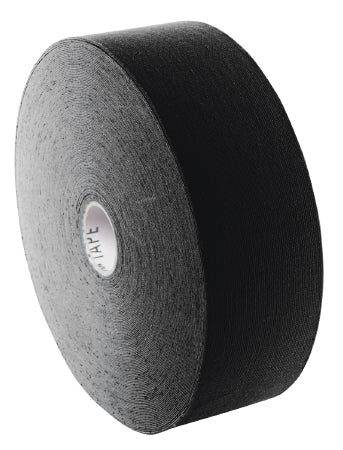 Fabrication Enterprises 3B Tape Kinesiology Tape Water Resistant Cotton 2 Inch X 103 Foot Black NonSterile - 25-3671