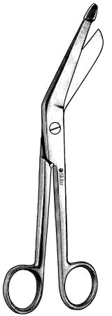 Sklar - Bandage Scissors Bergmann 9 Inch Length OR Grade Stainless Steel Finger Ring Handle Angled Blunt Tip / Blunt Tip - 11-1378