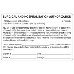 Tabbies Authorization & Consent Labels - 4"W x 2-5/8"H, 240 per Roll - V-AN435