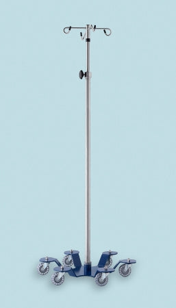 Blickman IV Stand 4-Hook 6 Legs with 3 Inch Roller Blade Caster, 25-1/4 Inch Base Diameter, Powder Coated Carbon Steel Base - 1370SS-4